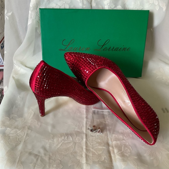 Lauren Lorraine Red Dazzled Pumps. SIZE 9. New in box. - Picture 8 of 9